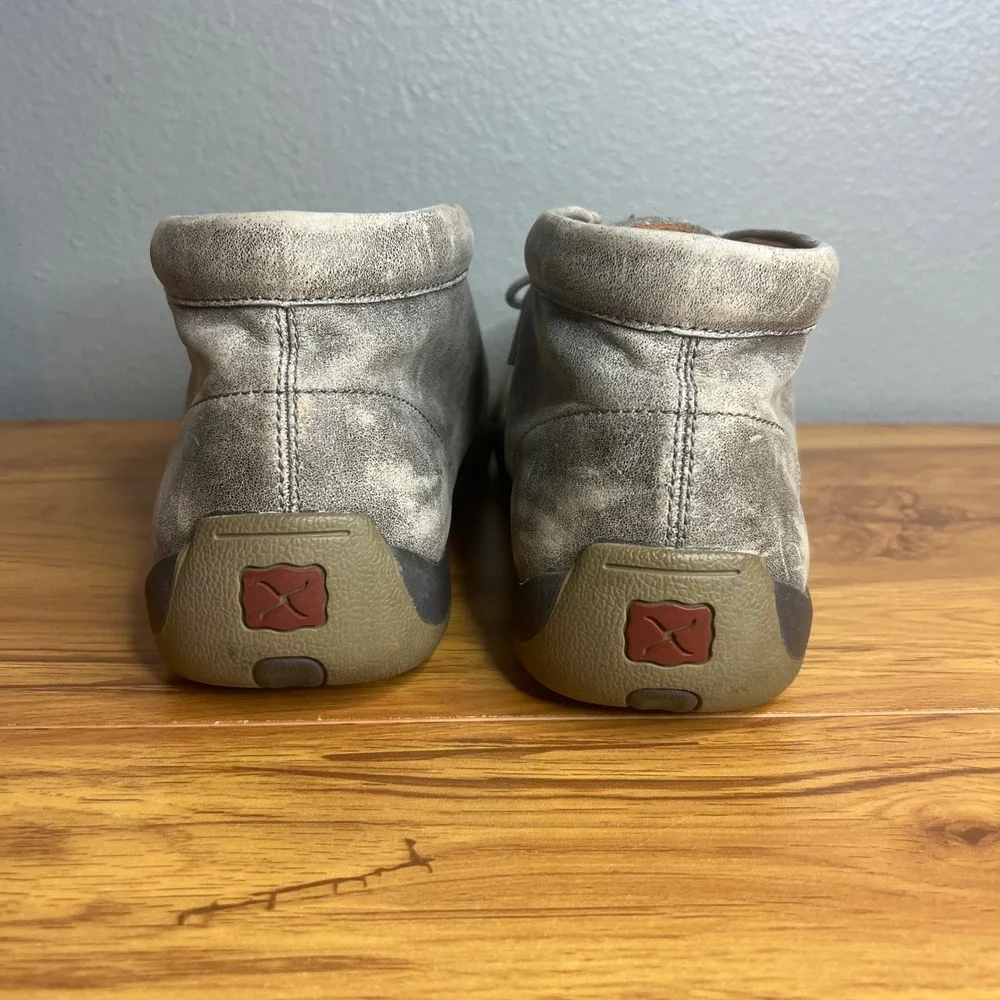 Twisted X Chukka Driving Mocs Mens 13 Gray MDM0072 Leather Casual Distressed